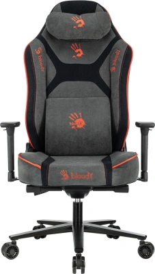 Кресло игровое A4Tech Bloody GC-680 серый/черный искусственная замша с подголов. крестов. металл