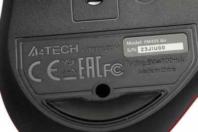 Мышь A4Tech Fstyler FM45S Air красный/черный оптическая 2400dpi silent USB 7but (FM45S AIR USB (SPORTS RED))