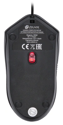 Мышь Оклик 399M STIGMA черный оптическая 1200dpi USB для ноутбука 3but (1175321)