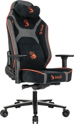 Кресло игровое A4Tech Bloody GC-680 черный/серый искусственная замша с подголов. крестов. металл
