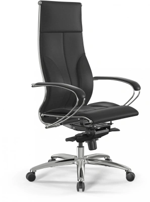 Кресло Метта Samurai Lux черный сиденье черный экокожа с подголов. крестов. алюминий хром