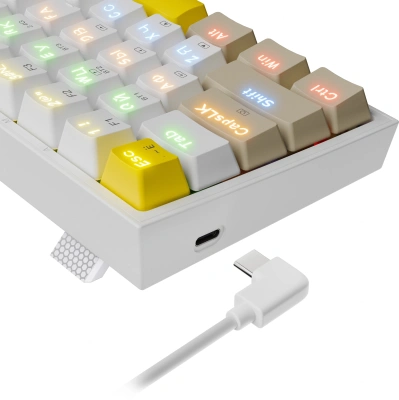 Клавиатура Redragon Fizz Pro механическая белый USB беспроводная BT/Radio for gamer для ноутбука LED (72598) кабель 1.8м