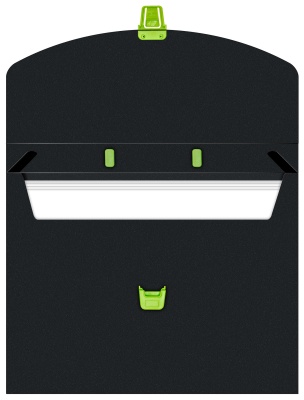 Портфель Бюрократ Черный опал BLPP01LETT 1 отдел. A4 пластик 0.7мм черный/салатовый