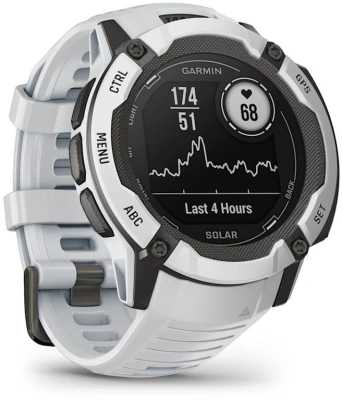 Смарт-часы Garmin Instinct 2X Solar 50мм 1" MIP корп.белый/черный рем.белый (010-02805-04)