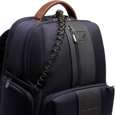 Рюкзак мужской Piquadro Brief2 CA4439BR2BM/BLUCU темно-синий/коричневый нейлон/натур.кожа