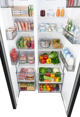 Холодильник Weissgauff WSBS 550 Built-in NoFrost Inverter 2-хкамерн. черный инвертер