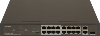 Коммутатор Tenda TEF1118P-16-150W (L2) 16x100Мбит/с 2x1Гбит/с 1SFP 16PoE 130W неуправляемый