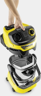 Строительный пылесос Karcher WD 6 P S V-30/6/22/T 1300Вт (уборка: сухая/влажная/выдув/сбор воды) желтый