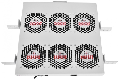 Модуль вентиляторный Rem (R-FAN-6K-1U) 6 вент. с контроллером серый (упак.:1шт)