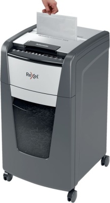 Шредер Rexel Optimum AutoFeed 300M черный с автоподачей (секр.P-5) фрагменты 300лист. 60лтр. скрепки скобы пл.карты