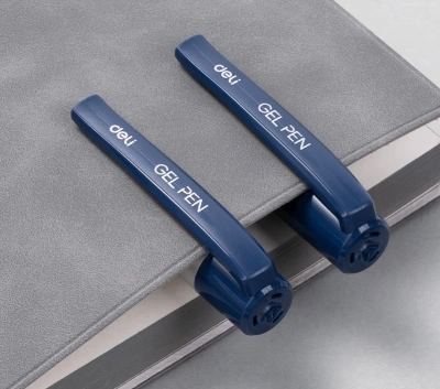 Ручка гелев. Deli EG159-BL ассорти d=1.0мм син. черн. резин. манжета