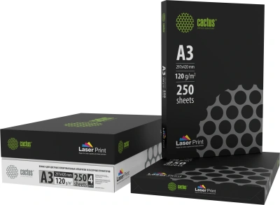Бумага Cactus CS-LPA3120250 A3 марка A/120г/м2/250л./белый CIE170% для лазерной печати