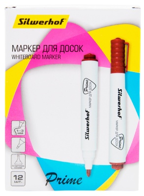 Маркер для досок Silwerhof Prime пулевидный пиш. наконечник 1-3мм красный