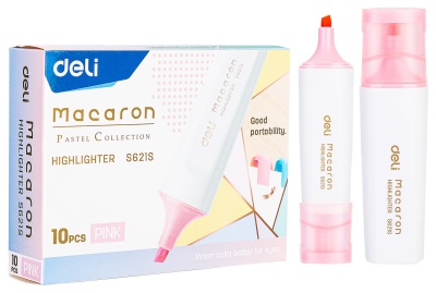 Текстовыделитель Deli ES621Spink Macaron скошенный пиш. наконечник 1-5мм розовый