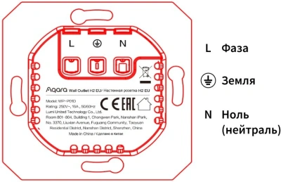 Умная розетка Aqara Wall Outlet H2 EU белый (WP-P01D)