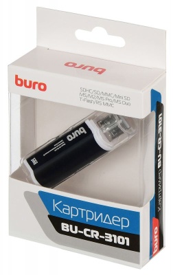 Устройство чтения карт памяти USB2.0 Buro BU-CR-3101 черный