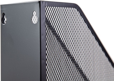 Лоток вертикальный Deli E9186 для бумаг 250х73х316мм черный металл сетка