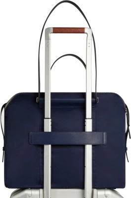 Деловая сумка женская Piquadro Lyra BD4574W92T/BLU с отделением для ноутбука 14" темно-синяя нейлон/натур.кожа