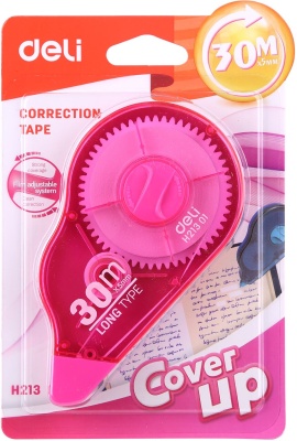 Лента коррект. Deli EH21301 30мх5мм ассорти корпус белый блистер