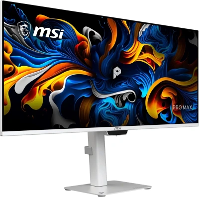 Монитор MSI 34" Max 341QPXW14G белый QD OLED LED 21:9 HDMI M/M полуматовая HAS Piv 250cd 178гр/178гр 3440x1440 144Hz FreeSync Premium Pro DP UW USB 8.9кг