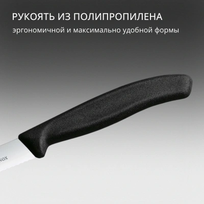 Нож кухонный Victorinox Swiss Classic (6.7733) стальной для чистки овощей и фруктов лезв.100мм серрейт. заточка черный