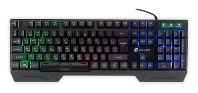 Клавиатура Оклик 709G черный USB for gamer LED (1788144) кабель 1.8м