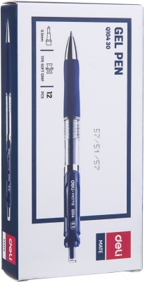 Набор ручек гелев. автоматическая Deli Mate (EQ10430-P) прозрачный/синий d=0.5мм син. черн. кор.карт. (12шт)