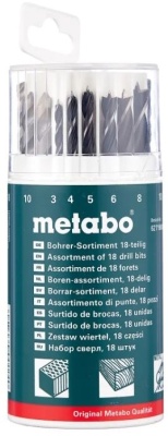 Набор сверл Metabo 627190000 по мет/камн/дер (18пред.) для шуруповертов/дрелей