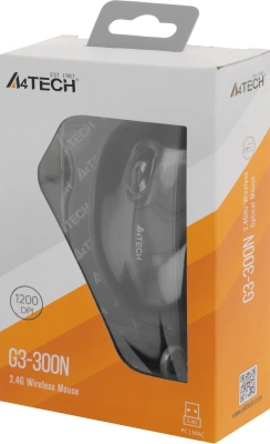 Мышь A4Tech G3-300N черный оптическая 1200dpi беспров. USB для ноутбука 3but (G3-300N (BLACK))