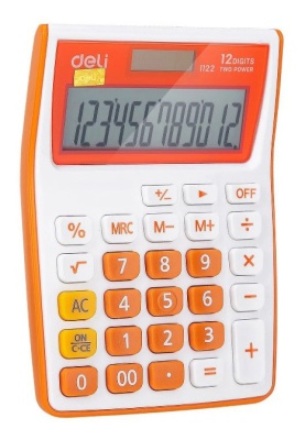 Калькулятор настольный Deli E1122/GREY серый 12-разр.