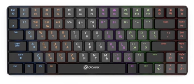 Клавиатура Оклик K615X механическая серый/серебристый USB slim Multimedia for gamer LED (1934413) кабель 1.5м