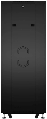 Шкаф коммутационный Cabeus (SH-05C-18U60/60-BK) напольный 12U 600x600мм пер.дв.стекл металл 800кг черный 500мм 220град. 988мм IP20 сталь