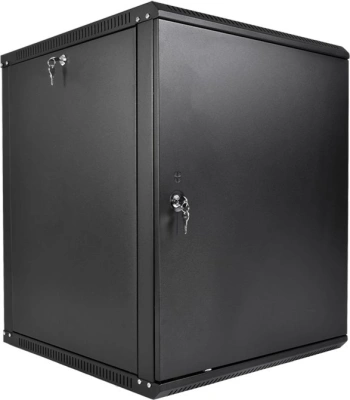 Шкаф коммутационный ЦМО ШРН-Эконом (ШРН-Э-12.650.1-9005) настенный 12U 600x650мм пер.дв.металл 65кг черный 600мм 23.22кг 180град. 608мм IP20 металл