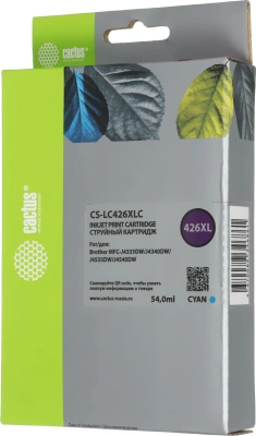 Картридж струйный Cactus CS-LC426XLC голуб.пигм. (54мл) для Brother MFC-J4335DW/J4340DW/J4535DW/J4540DW с чипом