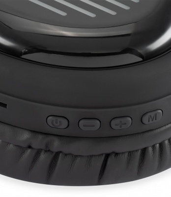 Гарнитура накладные Digma BT-16 черный беспроводные bluetooth оголовье (BT-16B)