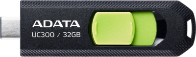 Флеш Диск A-Data 32Gb Type-C UC300 ACHO-UC300-32G-RBK/GN USB3.2 черный/зеленый