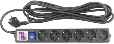 Сетевой фильтр Powercube SPG6-B2 5м (6 розеток) черный (коробка)