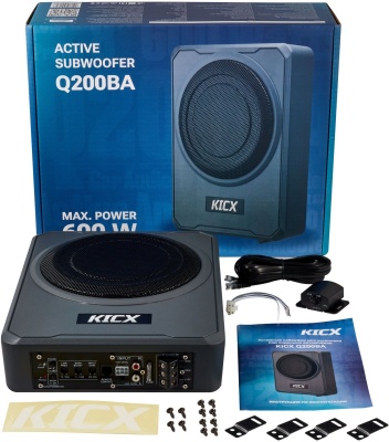 Сабвуфер автомобильный Kicx Q200BA 300Вт активный (20см/8")