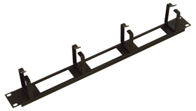 Кабельный органайзер горизонтальный ЦМО ГКО-О-4.62-9005 односторонний кольца 1U шир.:19" глуб.:85мм