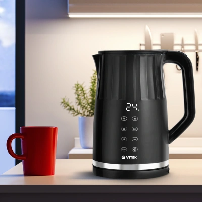 Чайник электрический Vitek Starlight VT-8829 1.7л. 2200Вт черный корпус: металл/пластик