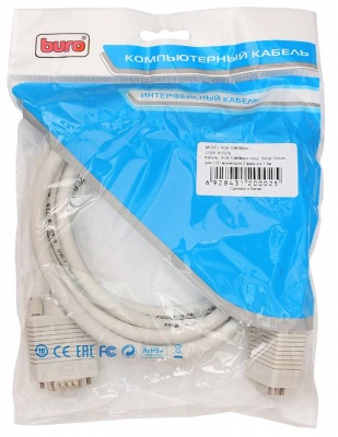Кабель Buro CAB016S-06 VGA (m) VGA (m) 1.8м феррит.кольца серый