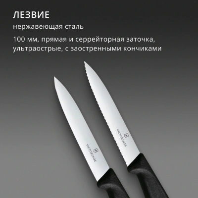 Набор ножей Victorinox Swiss Classic 6.7793.2 компл.:2предм. черный европодвес
