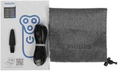 Бритва роторная Philips Series 5000 S5885/10 реж.эл.:3 питан.:аккум. черный/синий