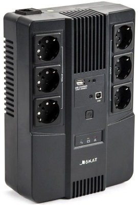 Источник бесперебойного питания Бастион Skat 600 AI 360Вт 600ВА черный