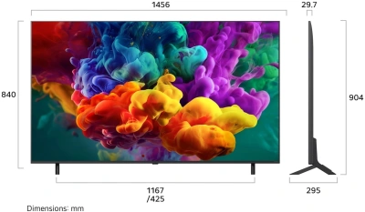 Телевизор LED LG 65" 65QNED85B6C.ARUG черный титан 4K Ultra HD 120Hz DVB-T2 DVB-C DVB-S2 USB WiFi Smart TV