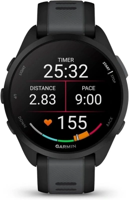 Смарт-часы Garmin Forerunner 165 30.4мм 1.2" AMOLED корп.черный рем.черный разм.брасл.:126-203мм (010-02863-20)