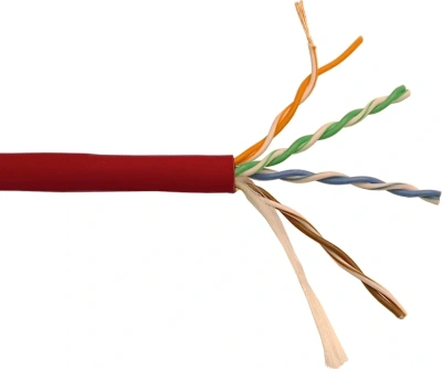 Кабель информационный Lanmaster LAN-5EUTP-PT-LSZH-RD кат.5E UTP 4 пары 24AWG LSZH внутренний 305м красный