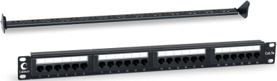 Патч-панель Cabeus PL-24-CAT.5E-DUAL 19" 1U 24xRJ45 кат.5E UTP