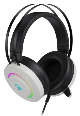 Наушники с микрофоном A4Tech Bloody G521 белый/черный 2.3м мониторные USB оголовье (G521 (WHITE))