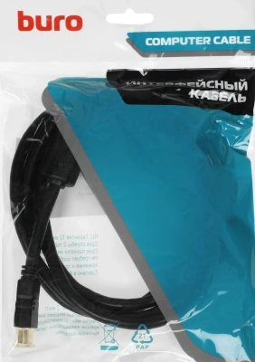 Кабель аудио-видео Buro HDMI 1.4 HDMI (m)/HDMI (m) 1.8м. феррит.кольца черный (HDMI-19M/19M-1.8M-MG)